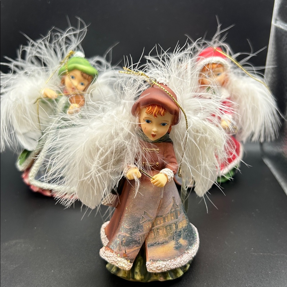 Set of three Thomas Kincaid Christmas ornaments by Bradford Exchange. New in box